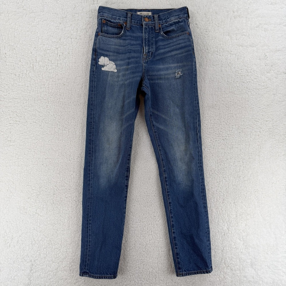 Madewell The Perfect Vintage Jeans Womens 25 Blue High Rise Distressed Denim